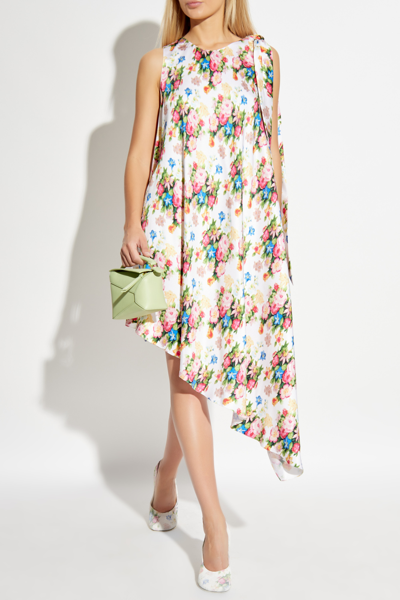 【LOEWE】ASYMMETRIC DRESS IN SILK Multicolour Silk dress with asymmetric hem Loewe - Vitkac AS